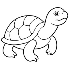 Turtle silhouette vector illustration with a detailed shell and hinged plastron. Ideal for nature-themed designs, logos, and educational materials.