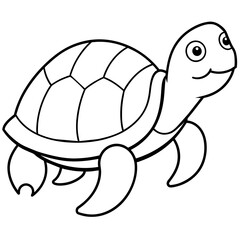 Turtle silhouette vector illustration with a detailed shell and hinged plastron. Ideal for nature-themed designs, logos, and educational materials.