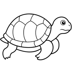 Turtle silhouette vector illustration with a detailed shell and hinged plastron. Ideal for nature-themed designs, logos, and educational materials.