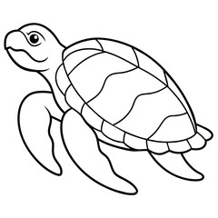 Turtle silhouette vector illustration with a detailed shell and hinged plastron. Ideal for nature-themed designs, logos, and educational materials.