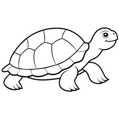 Turtle silhouette vector illustration with a detailed shell and hinged plastron. Ideal for nature-themed designs, logos, and educational materials.
