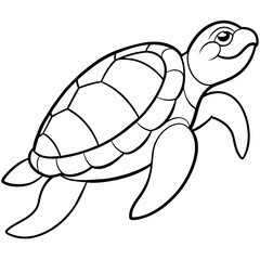 Turtle silhouette vector illustration with a detailed shell and hinged plastron. Ideal for nature-themed designs, logos, and educational materials.