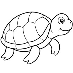 Turtle silhouette vector illustration with a detailed shell and hinged plastron. Ideal for nature-themed designs, logos, and educational materials.