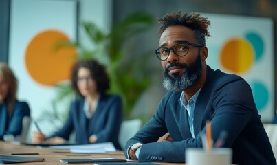 Diverse Group of Professional Businesspeople Meeting in the Modern Office Conference Room. Creative Team Discuss App Design, Analyze Data, Plan Marketing Strategy, Disrupt Social Media, Growth