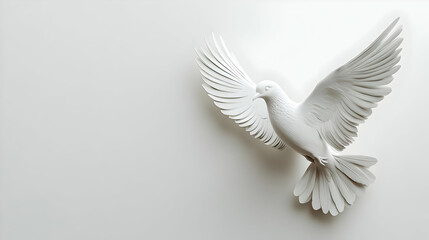 Fototapeta premium 3D Light Grey Background with Dove Outline - Minimalistic Design for Peace Message - Perfect for Human Rights Day