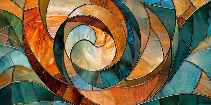 Vetrata a mosaico colorata. Astratto.