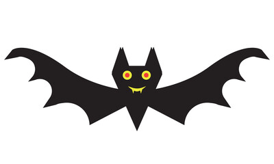 Halloween bat icon with face 
Vector icon for halloween holiday, scary bat
triangle
