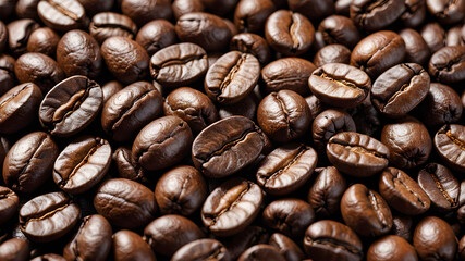 Fototapeta premium Coffee beans background. Fresh coffee beans. AI generated image, ai