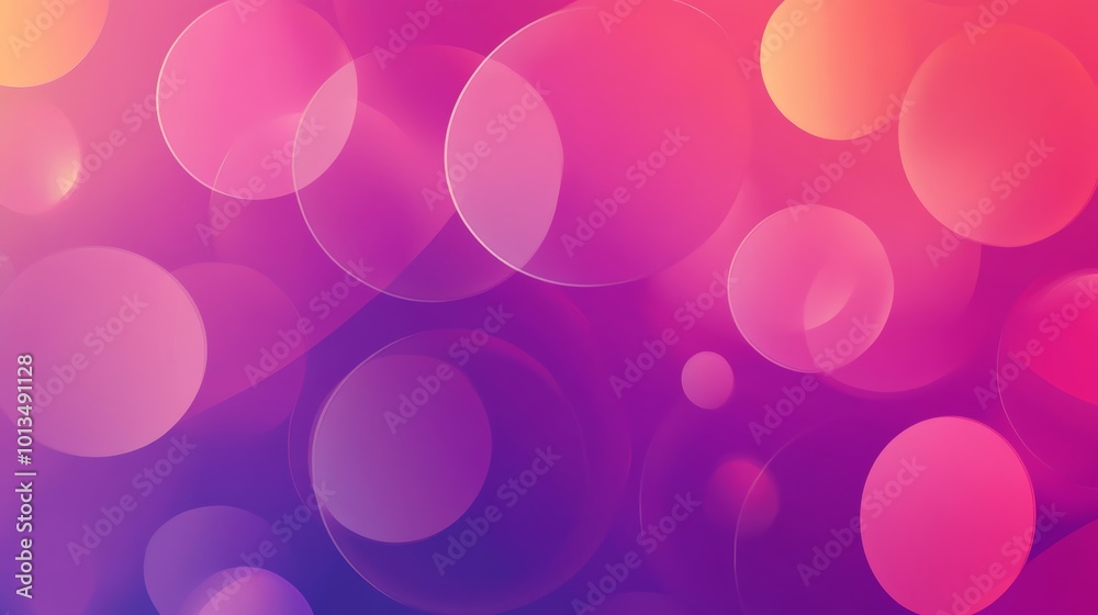 Poster colorful abstract background with bokeh circles in pink and purple hues