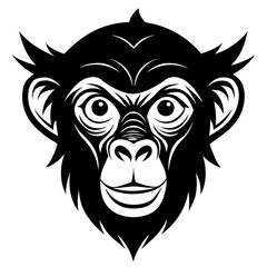 monkey silhouette vector illustration on white background