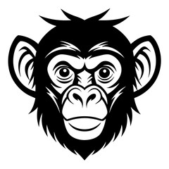 monkey silhouette vector illustration on white background