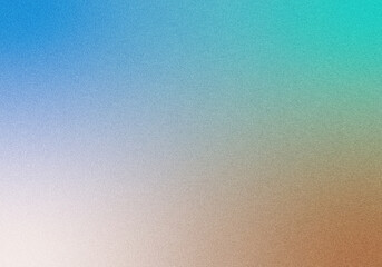 Grainy noisy poster background, blue brown light green color wave backdrop abstract header banner design