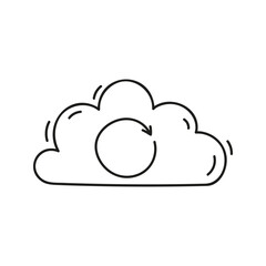 Cloud data doodle. Hand drawn technology network communication and settings.
