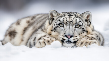 Fototapeta premium Lying Snow Leopard 