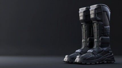 Fototapeta premium Intimidating Futuristic Robot Mech in Battle Hardened Exoskeleton Armor Ready for Intense Combat and Warfare in a Dystopian Sci Fi Setting