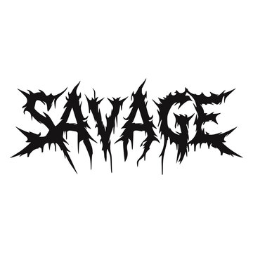 savage black metal fashion sticker t shirt vector illustration template design