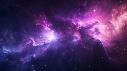 Naklejka premium Cosmic Nebula Glowing Interstellar Landscape of Dramatic Galactic