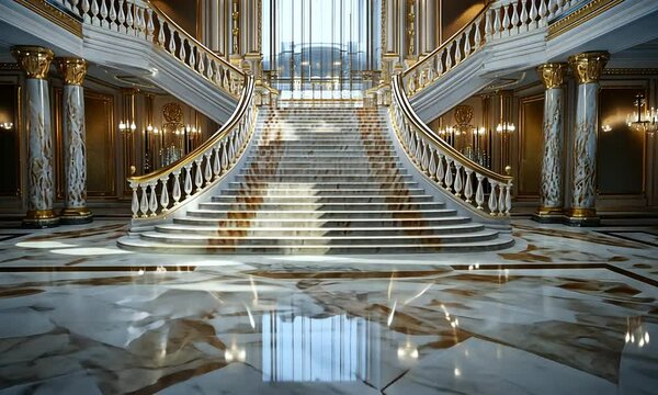 Grand Staircase in a Luxurious Mansion