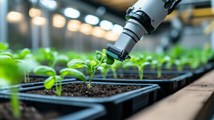 植物工場のロボットアーム