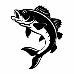 Red snapper isolated vector illustration. Fishing logo of red snapper. Fishing emlem for company or sport club. Marine theme background.