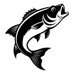 Red snapper isolated vector illustration. Fishing logo of red snapper. Fishing emlem for company or sport club. Marine theme background.