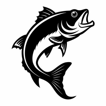 Red snapper isolated vector illustration. Fishing logo of red snapper. Fishing emlem for company or sport club. Marine theme background.