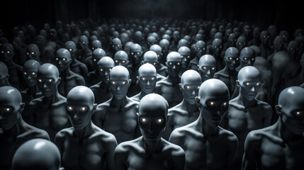 Obraz premium Group of mannequins or faceless