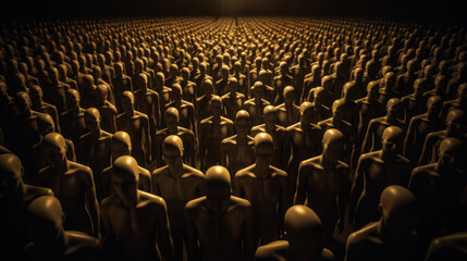 Group of mannequins or faceless