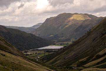 Kirkstone Pass - Cumbria.  Dramatic and stormy skies across a high Lake District pass.  Dramatic weather over a Rocky Mountain landscape.