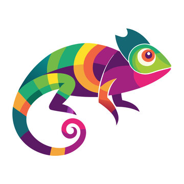 recommend clip art: Vibrant Chameleon: A Colorful Abstract Illustration 