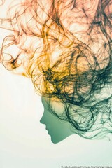 Abstract Portrait of a Woman with Smoke-Like Hair