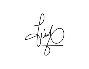 B hand-drawn signature logo design template