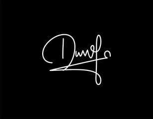 D initial handwriting logo template vector. signature logo concept