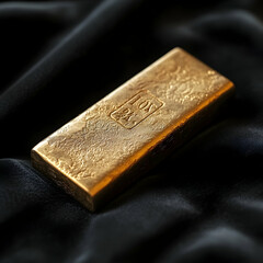 Fototapeta premium gold bars on black background