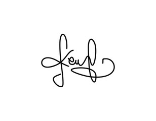 K Signature initial logo template vector