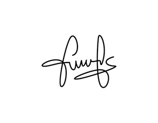 F letter calligraphic Minimal monogram emblem style vector logo