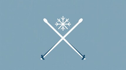 A distinctive logo displays a snowflake above crossed ski poles, capturing the essence of winter sports and outdoor activities. Generative AI
