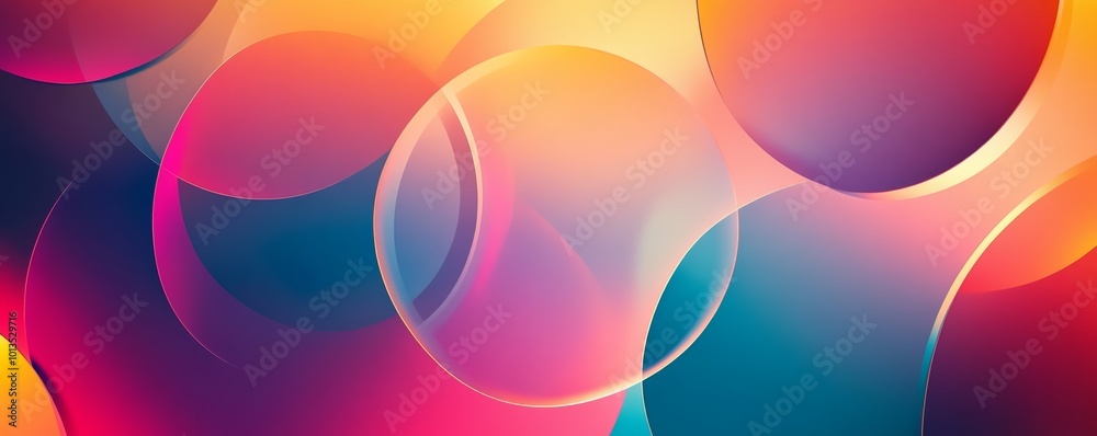 Aufkleber abstract colorful geometric shapes with gradient effects, vibrant modern design concept