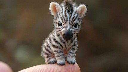 Fototapeta premium The Tiniest Zebra in the World Sitting Gracefully