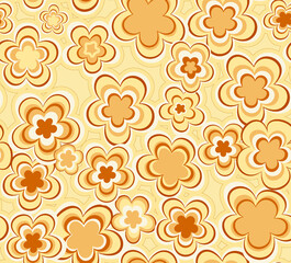 Seamless pattern with flowers and leaves.
