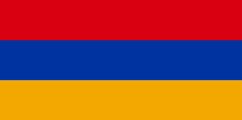 National Flag Republic of Armenia, Armenian Tricolour, horizontal tricolour of red, blue, and orange