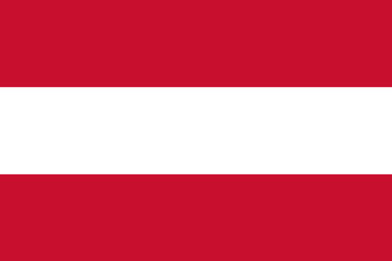 National Flag Republic of Austria, horizontal triband of red (top and bottom) and white