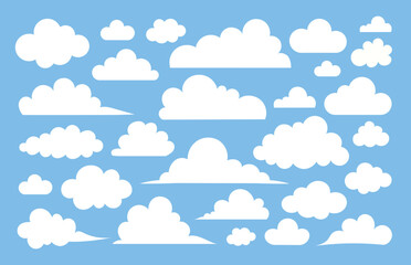 flat design cloud shape collection set