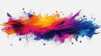 Abstract Colorful Paint Splashes and Swirls