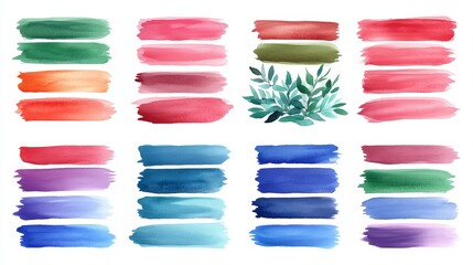 Watercolor Brush Strokes Set   Colorful Abstract Backgrounds for Design