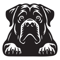 Obraz premium Mastiff Dog Face Clipart Design - Dog Head Logo - Mastiff Vector illustration in black and white