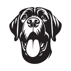 Fototapeta premium Mastiff Dog Face Clipart Design - Dog Head Logo - Mastiff Vector illustration in black and white