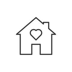 Home with heart icon. Love symbol modern, simple, vector, icon for website design, mobile app, ui. Vector Illustration