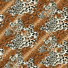 Leopard skin pattern, animal skin seamless design
