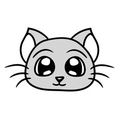 Home Cat Looks Adorable Happy Sweet Little Smile Face Kitten Pet Design Funny Cool Cartoon Cute Cats Lovers Comic Fun Love Kittens Adorable Feline Like Playful Kitties Fur Baby Illustration Paw Owners